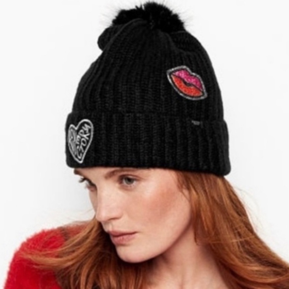 BRAND NEW! Victoria’s Secret black winter beanie!